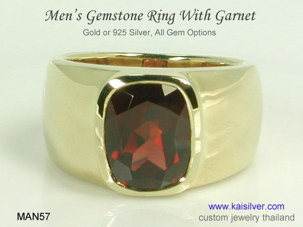 men's rings gold and silver gemstone