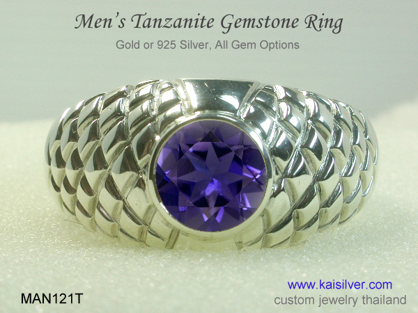 silver or gold birthstone ring for men december birthstone