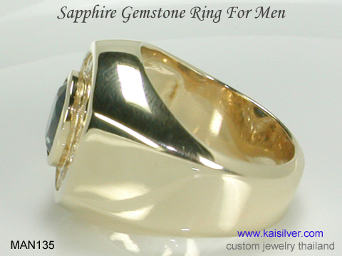 men's blue sapphire ring