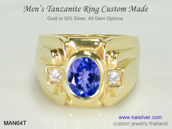 custom man tanzanite ring