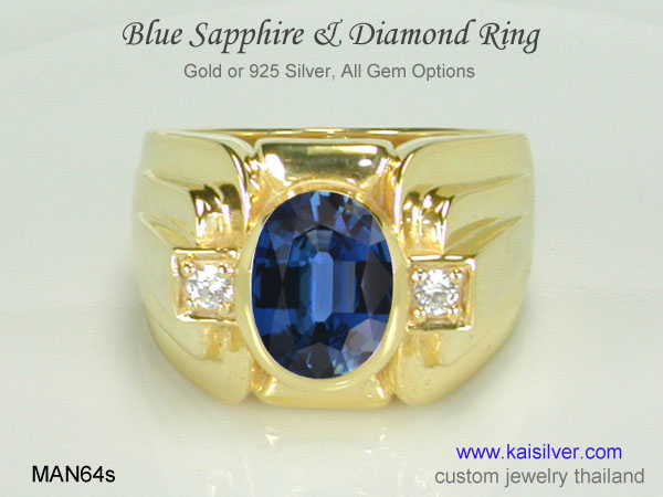 blue sapphire men's ring 