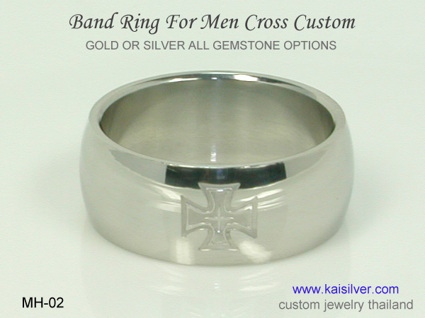 wedding band ring for men cross 