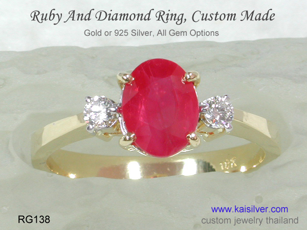 ruby gold or silver rings