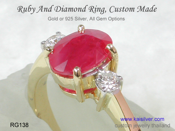 ring with ruby gemstone custom 