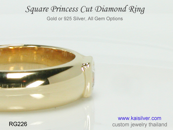 diamond ring with square diamond 