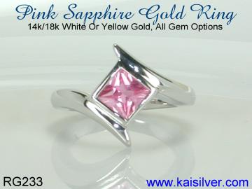 pink sapphire gemstone ring