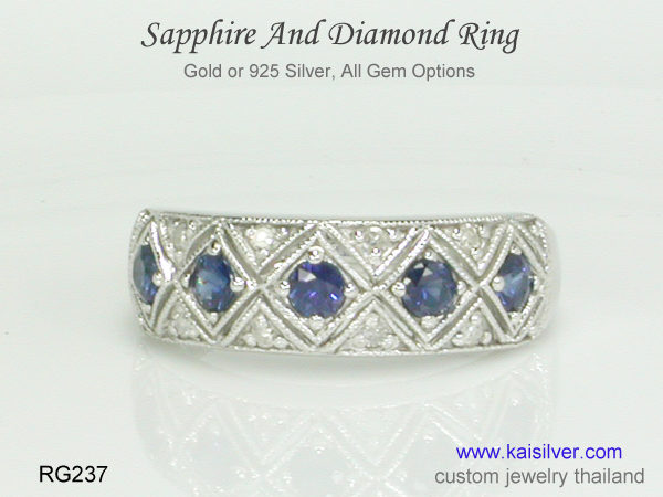 sapphire gold or silver ring