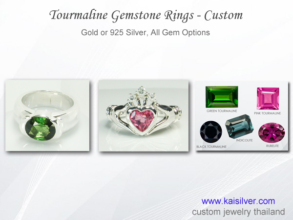 natural gemstone rings with tourmaline